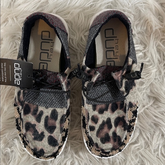 HEY DUDE Wendy Patchwork Java Animal Print Lightweight Slip On Comfy Size 5 NEW - Picture 3 of 15